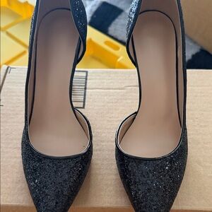 Elegant Black Glitter Women's Heels